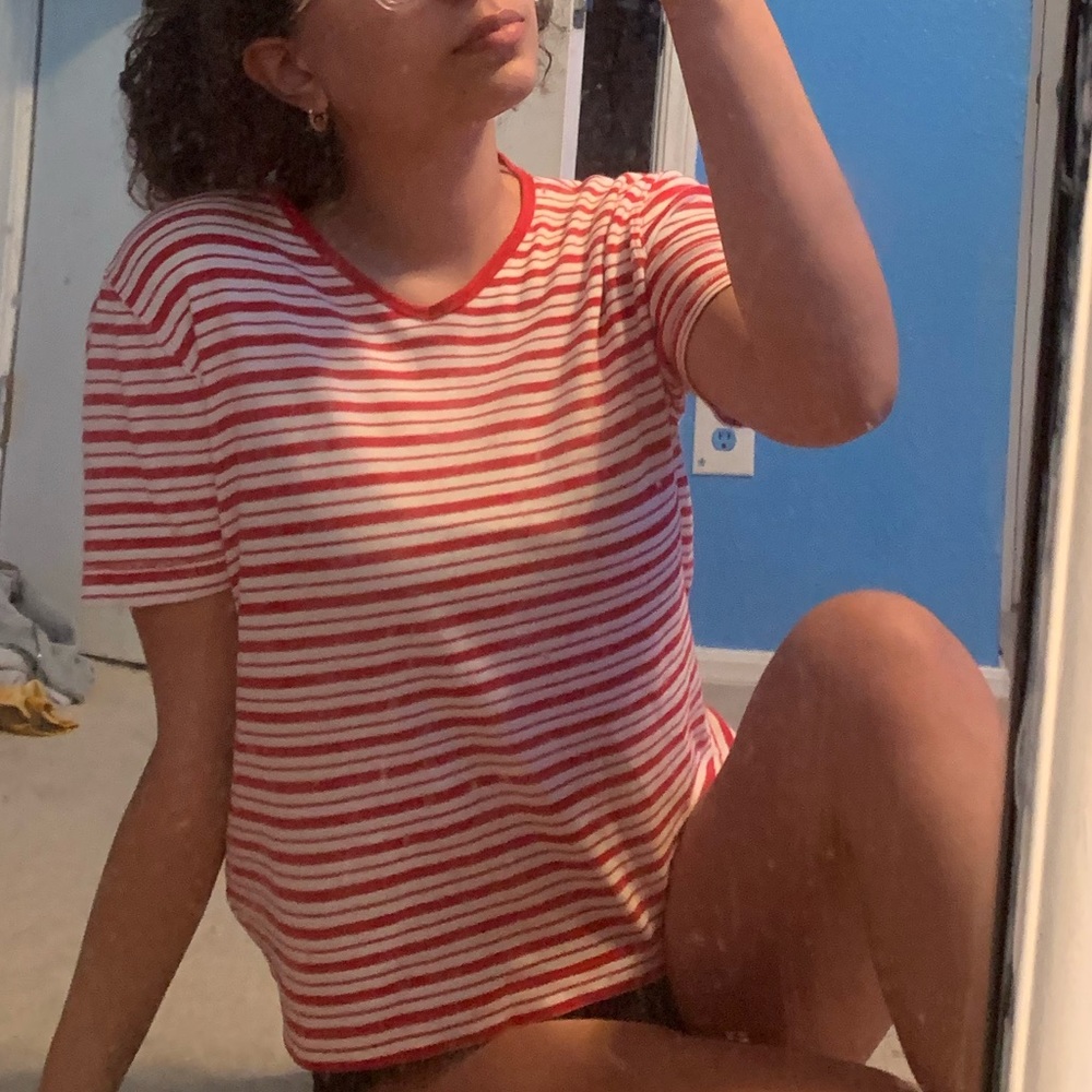 Red and White striped shirt